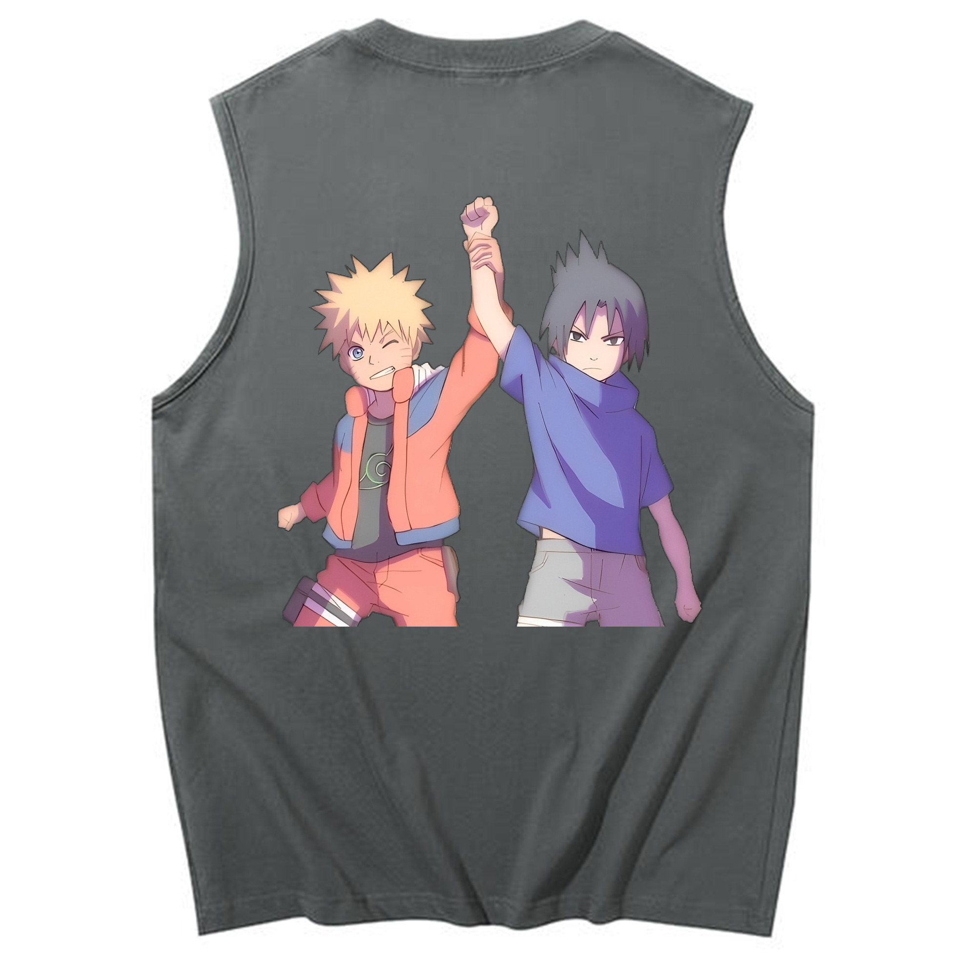 （画像用） NARUTO -ナルト- うちは サスケ Uchiha Sasuke コットン100％タンクトップ（背面プリント）